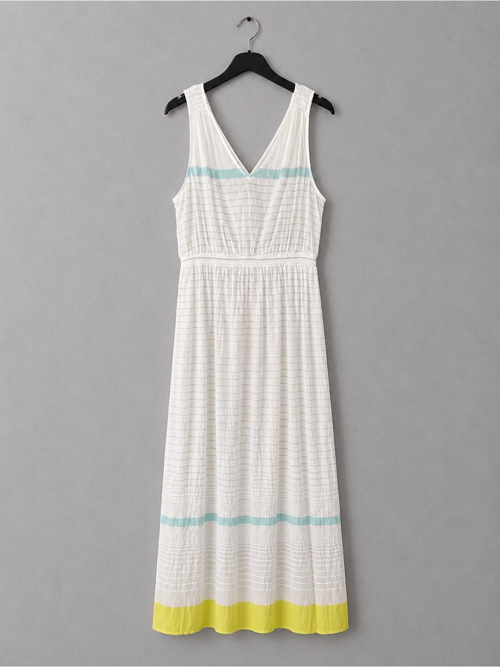 Tommy Bahama Maxi Dress NWT Large White Aqua Yellow Resort Cruise Beach Dress
